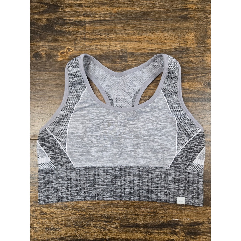 Marika Womens Seamless Racerback Sports Bra Grey Space Dye Medium Impact Gym M